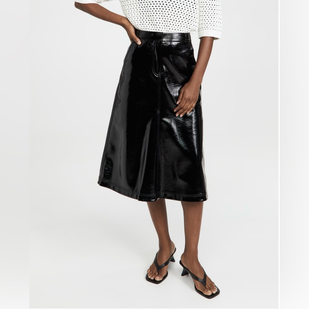 Tibi Faux Patent Leather Maxi Aline Skirt BNWT size 4